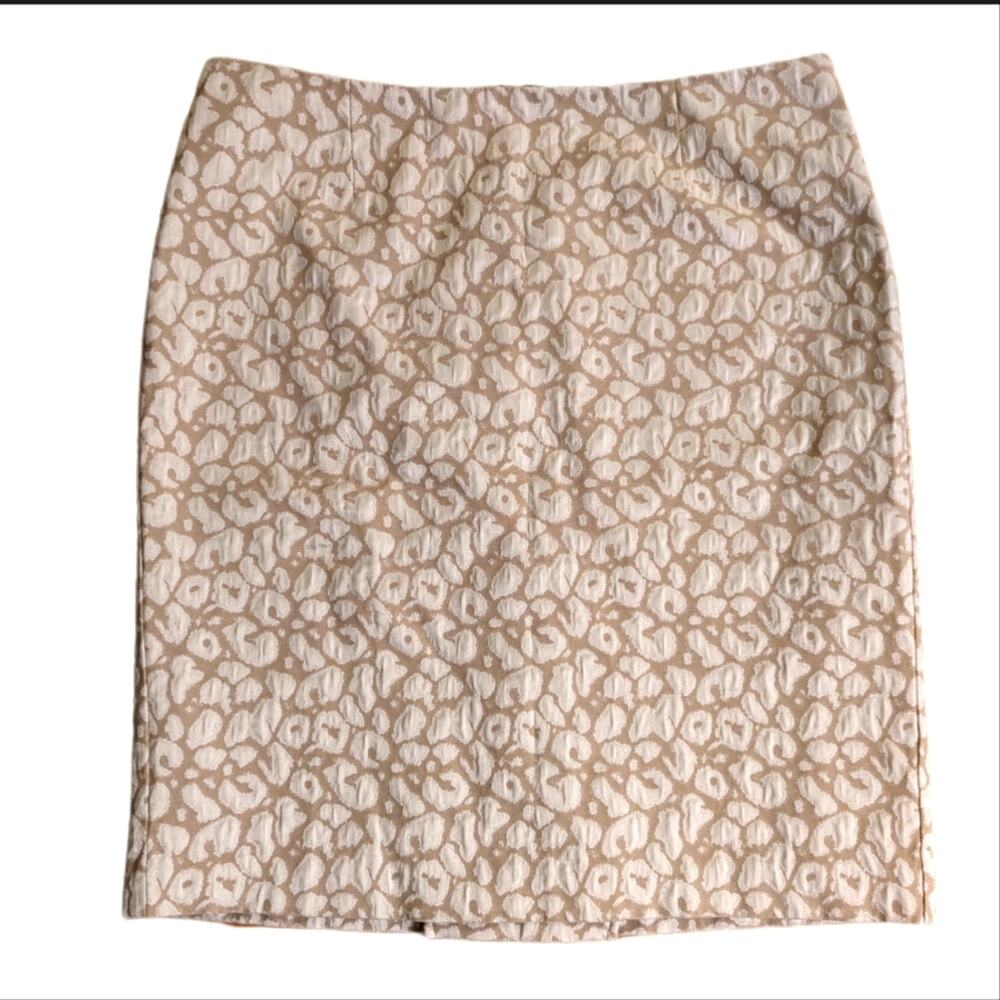 Saks Fifth Avenue Neutral Leopard Print Career Wear Pencil Skirt